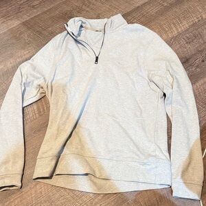 Burberry Light Gray Zip-Up Sweater